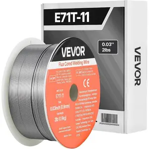 VEVOR Flux Core MIG Welding Wire, E71T-11 0.035-inch 1 LBS, Gasless Mild Steel Welding Wire with Low Spatter for All Position Arc Welding, Self-Shielded for Outdoor Use (Pack of 3 Rolls)VEVOR Super Brand Day