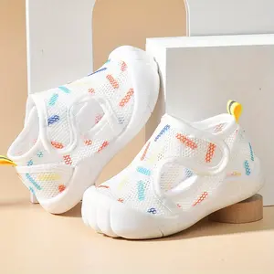 Toddler Boys Girls Summer Sandals with Breathable Mesh & Non-Slip TPR Sole, Adjustable Closure, Colorful Fruit Pattern - Lightweight Outdoor Shoes for Babies 6-36 Months, Toddler Sandals, Baby Stepin Shoes, Soft Fiber Upper