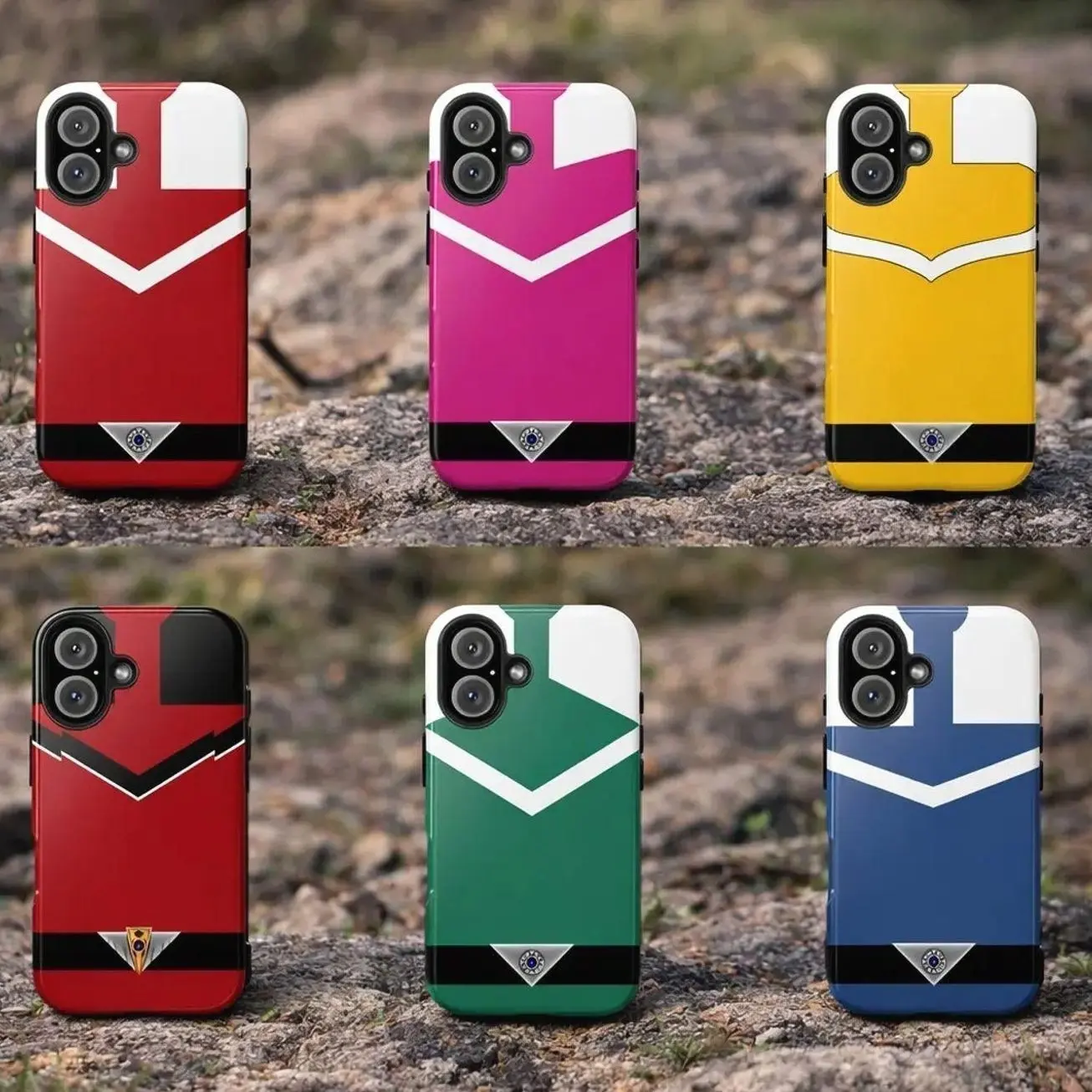 Pwrs Rangers Time Force Phone Cases - Red, Pink, Yellow, Green, Blue Ranger Suit Design for iPhone/Samsung - Morph into the Future with These Iconic Super Hero Tribute Phone Covers & Protect Your Device