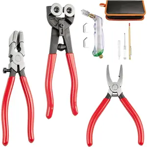 Glass Cutter, Upgrade Stained Glass Breaking Pliers, 2-20MM Glass Cutter Kit, Heavy Duty Glass Cutting Tool for Stained Glass, Tiles, Mosaics Cutting and Breaking