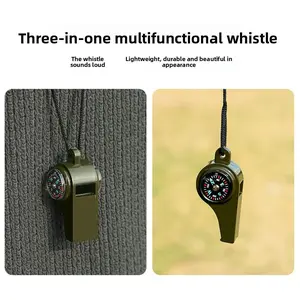 Outdoor survival products whistle multi-function portable emergency compass thermometer