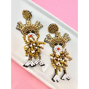 Rudolph Beaded Christmas Earrings