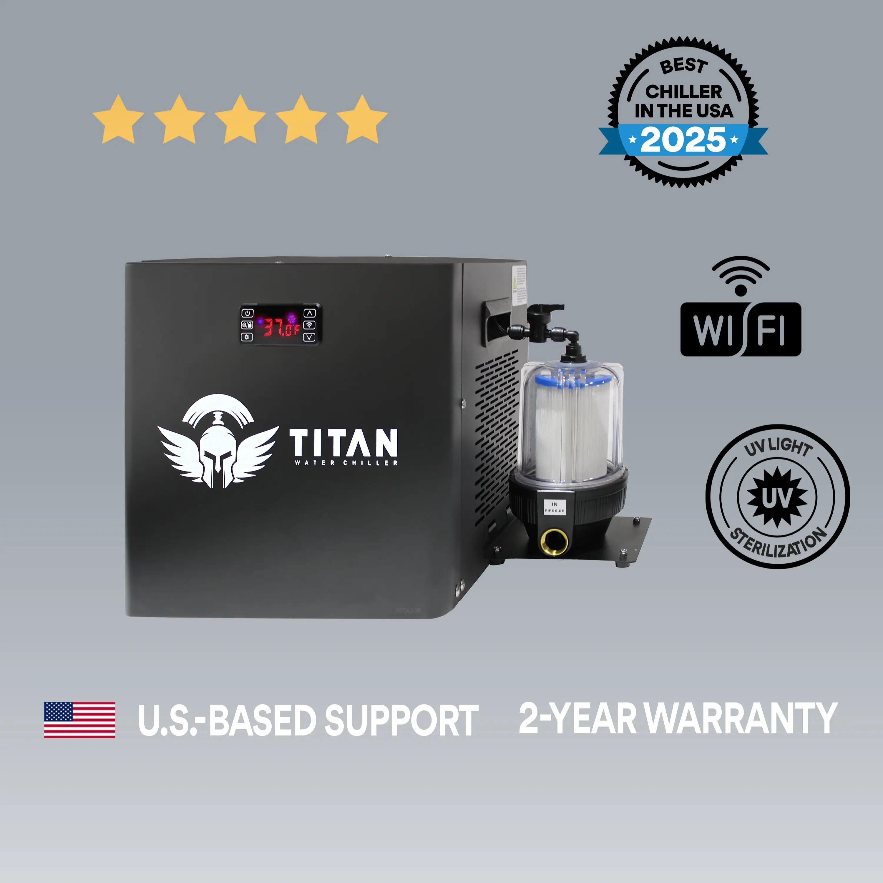 Cold Plunge Chiller | 1/3HP 825W | WiFi + UV | 2-Year Warranty | High-Performance Cooling System | Titan Wellness
