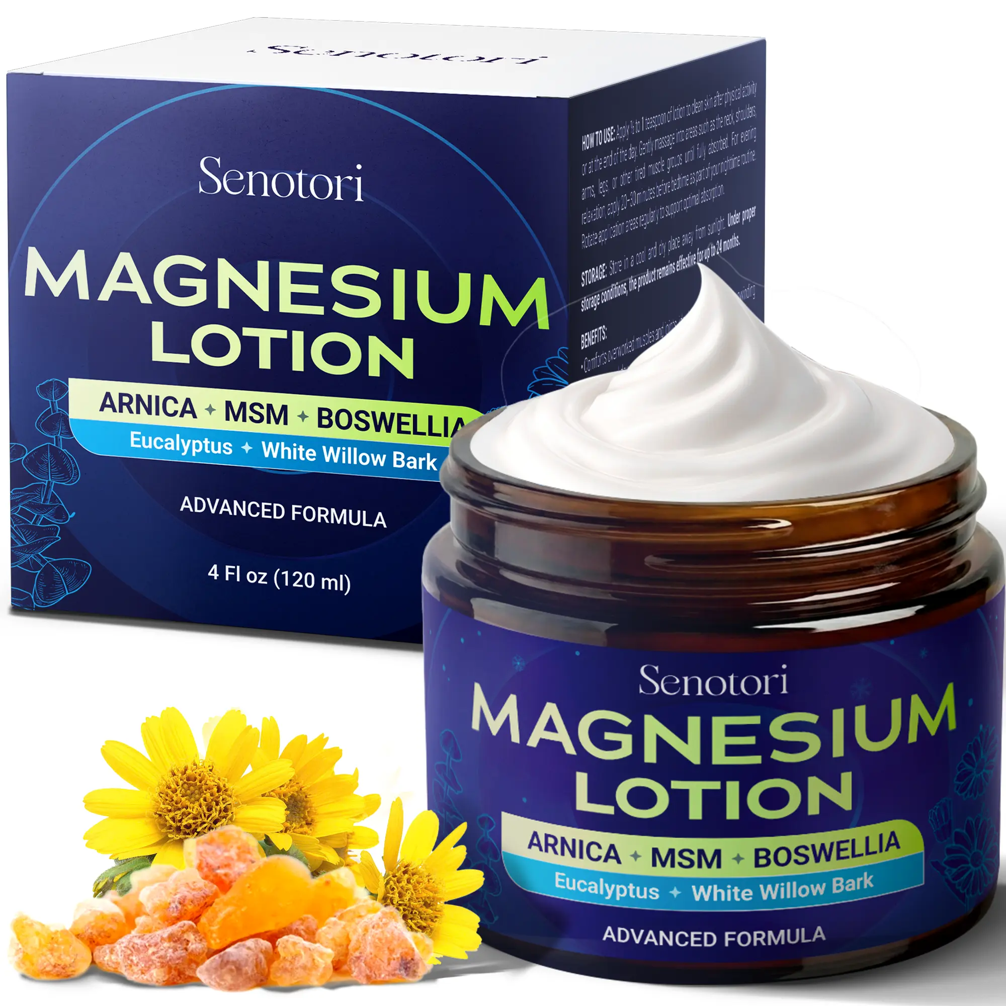 Nighttime Magnesium Lotion with Arnica & Lavender, Chamomile, Topical Magnesium Cream Body Butter for Bedtime, Muscle & Joints Recovery, Easter Gifts - Relaxation Gifts for Mom & Dad
