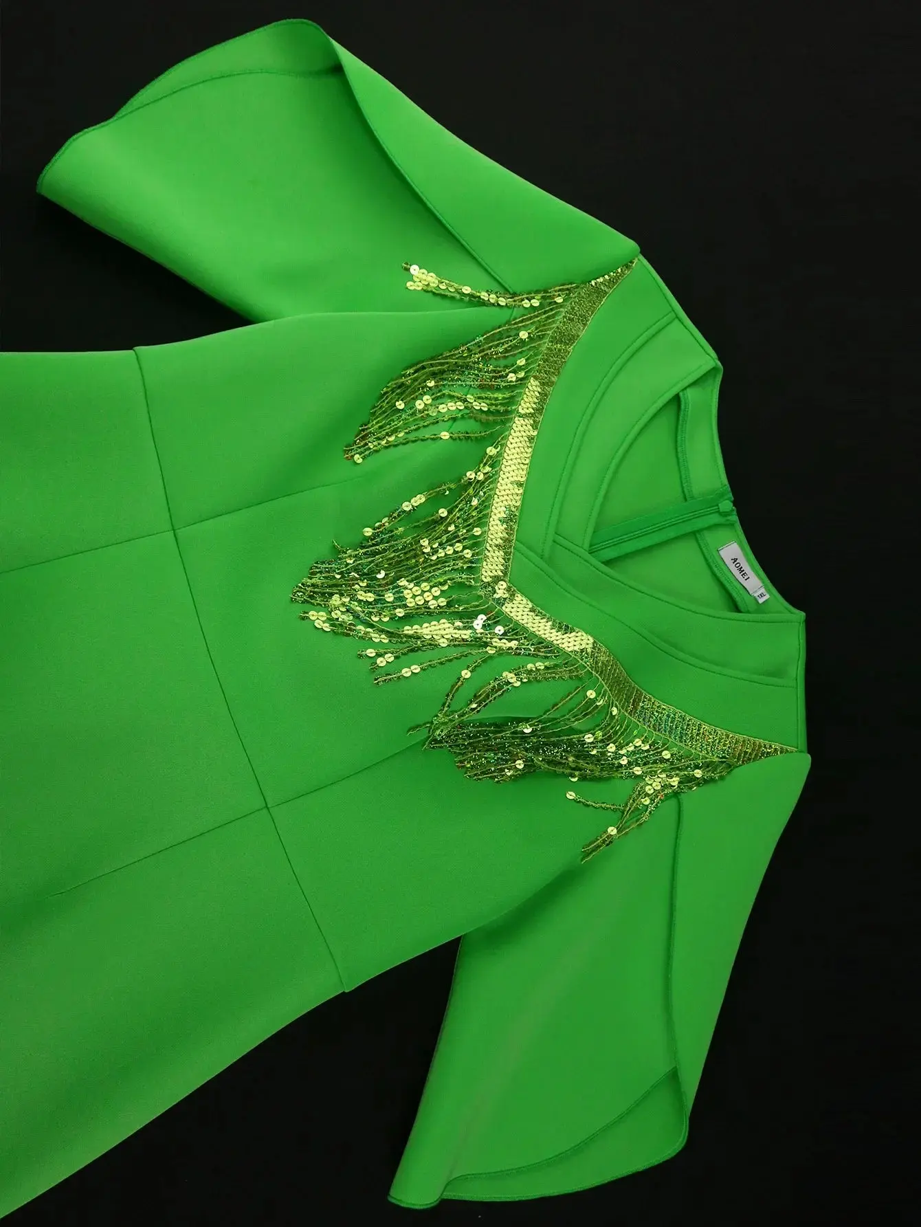 Elegant Macy African Party Evening Dresses for Women Autumn African Half  Sleeve V-neck Polyester Long Macy Dress Green Gowns Outfits