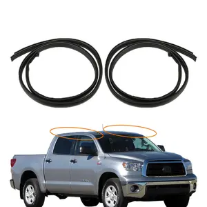 Left & Right Roof Molding Trim Sealing Strips for Toyota Tundra Crewmax 2007-2021, OE Replacement for 75552-0C060 & 75551-0C060, Adhesive-Required Car Exterior Chrome Trim Accessory