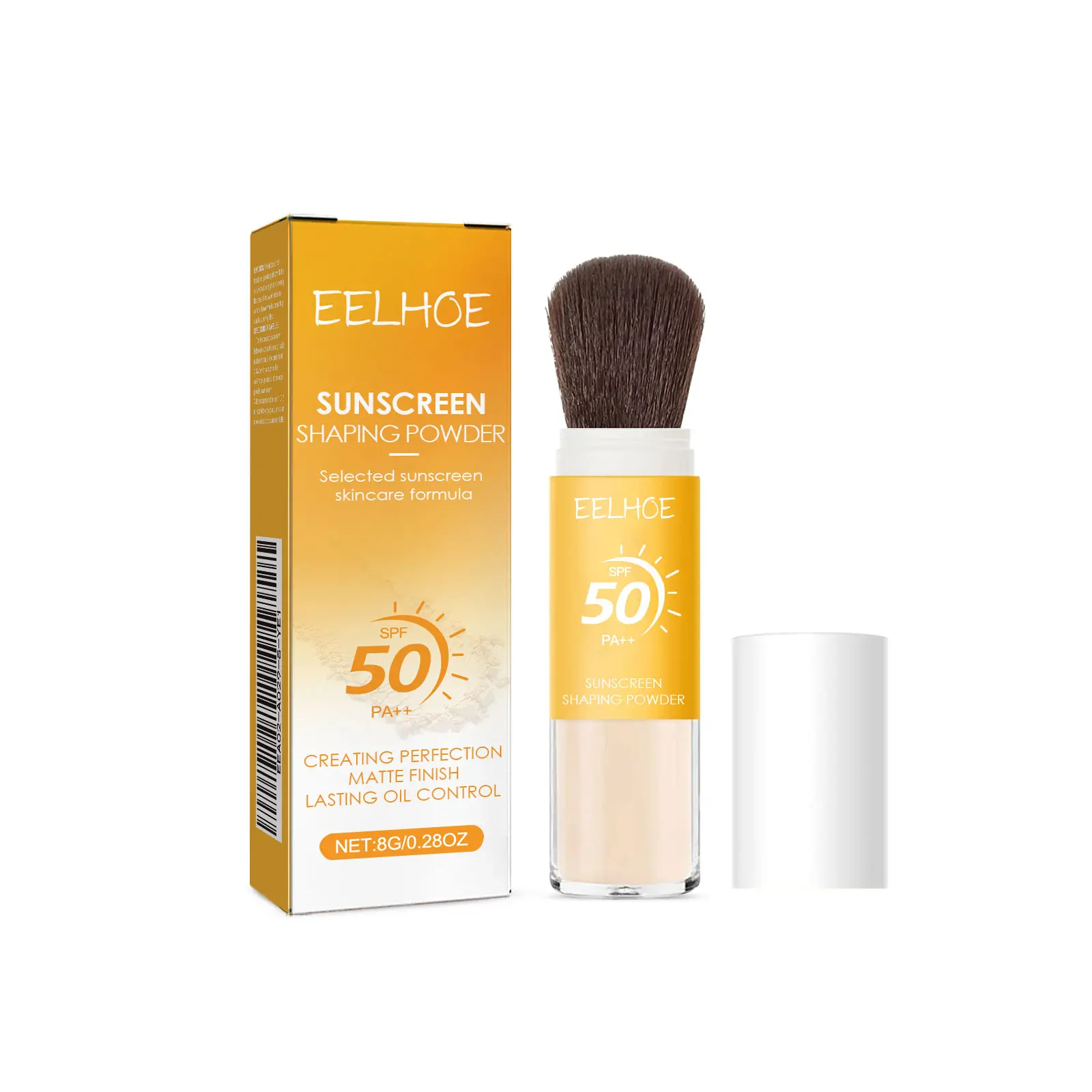 Hyaluronate Hydrating Moisture Face Setting Powder with Built-in Brush - Titanium, Lightweight, Gentle, Oil-Control Cosmetic for Long-Lasting Matte Finish Makeup