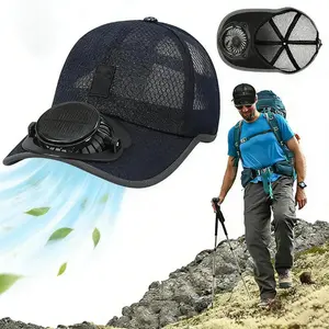 Sun Visor Hats with Fan,Solar Powered Cooling Baseball Chapeau Breathable UV Protection,USB Charging for Men Women Unisex