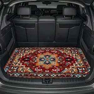 Floral Flower Car Trunk Mat Aesthetic Vintage Cargo Liner Waterproof Anti-Slip Car Interior Decor  Vehicle Interior Accessories Suitable for Most Car Models