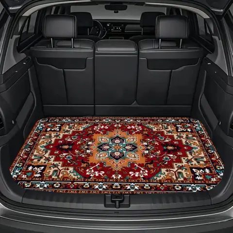 Floral Flower Car Trunk Mat 39.37in*29.53in Aesthetic Vintage Cargo Liner Waterproof Anti-Slip Car Interior Decor  Vehicle Interior Accessories Suitable for Most Car Models