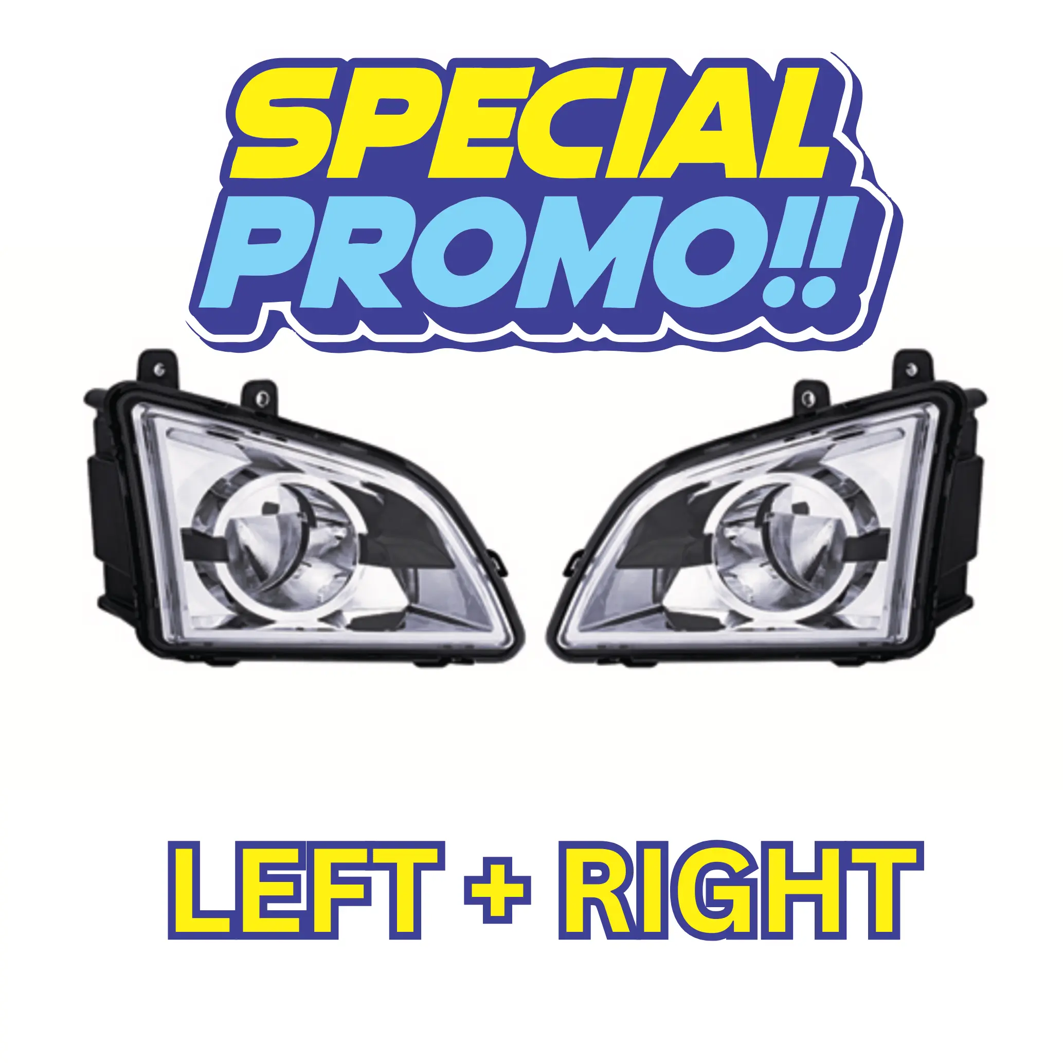 Volvo VNL Normal White Fog Lights Left-Right Pair Bundle, Fits 2018+ Vehicles, Limited Time Special Offer