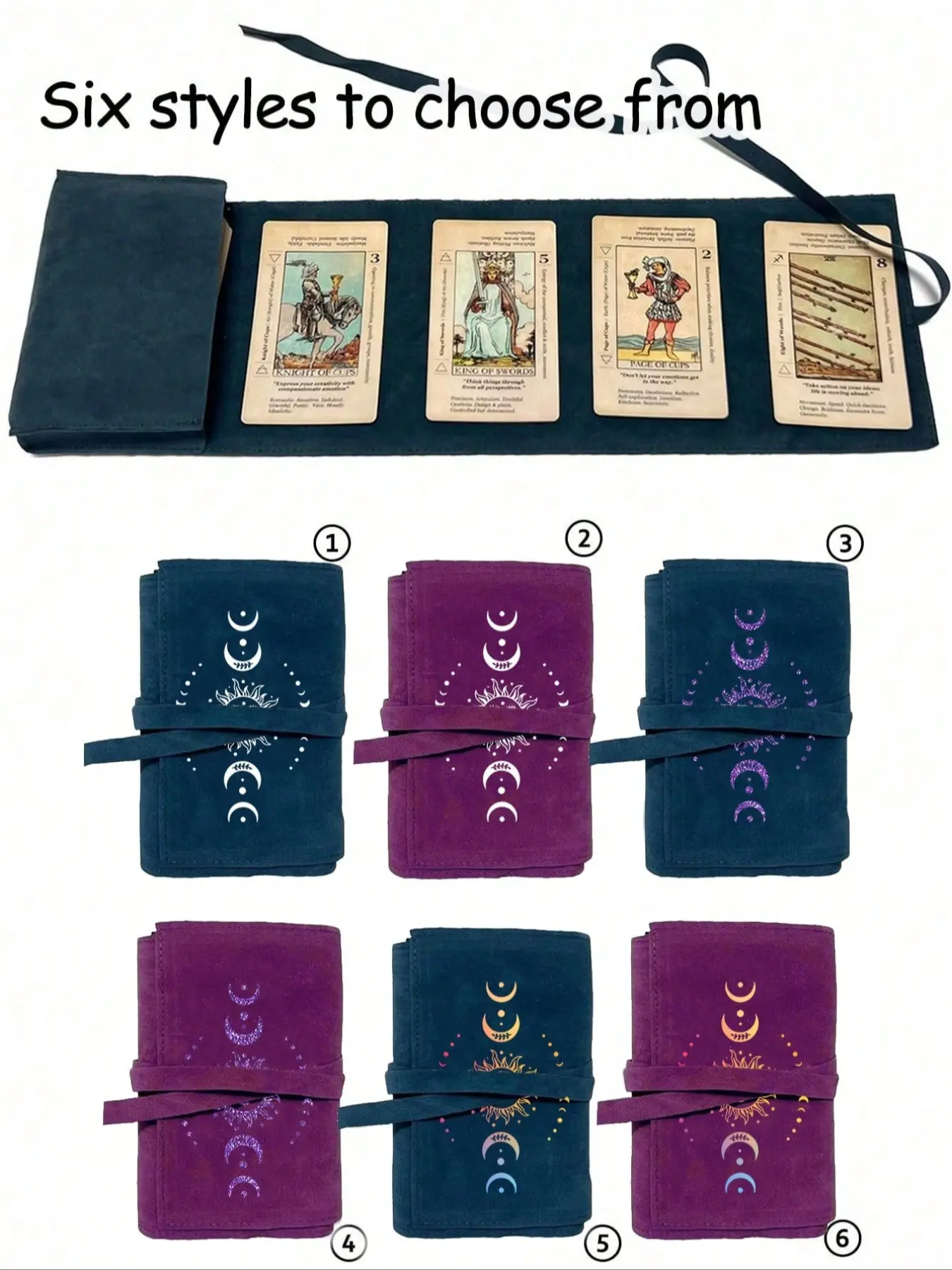 Velvet Tarot Deck Organizer, Travel Organizer Bag, Organizer Pouches, Printed With Sun Moon Pattern, Purple Sequins, With Drawstring Closure, Soft Fabric Protective Cover, Card Holder, Suitable For Storing Cards And Small Items