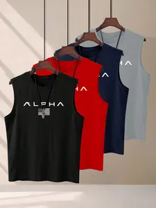 4-Pack Men's Sleeveless Tank Tops, Fitness Sport Vest, Quick-Dry Gym Workout Shirts, Comfortable Casual Wear, Ideal for Summer and Layering