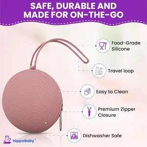 Silicone Mini Storage Bag, Morandi Minimalist Style, Waterproof and Stain-Resistant, Hangable Design, Wave Texture, for Earphones, Cables, Cosmetics