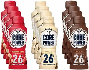 Fairlife Core Power 26g Protein Milk Shakes Variety Pack Ready To Drink for Workout Recovery 14 Fl Oz 12 Pack Contains Chocolate Vanilla & Strawberry