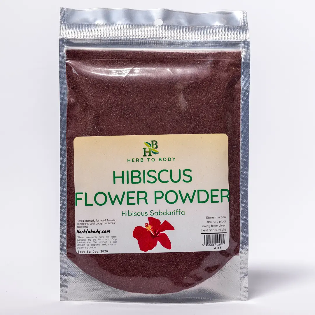 Hibiscus Flower Powder - Tart Tea & Drink Mix, 4 oz | Refreshing Drink Enhancer | Herb To Body
