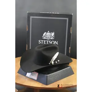 STETSON 10X Black Negro Shasta Classic Trucker Hat with 3-Piece Buckle-Accented Band & Satin Lining Snapback Adjustable Made in USA