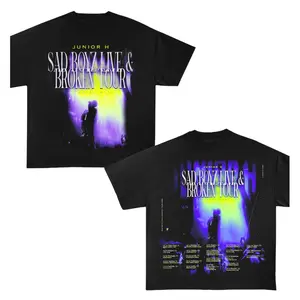 Junior H Sad Boyz Live & Broken Heart Tour T-Shirt, Vintage Style Sad Boyz Graphic Tee, Unisex Corridos Tumbados for Men & Women, Casual Mexican Music Streetwear Concert Gift.