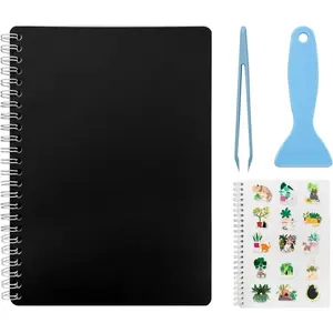 Sticker Book Collecting Album with 80 Sheets Blank Release Paper A5 Size Sticker Collection Storage Organizer for Adults with Tools (Black)