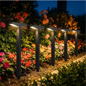 Modern T-Shape Solar Outdoor Lights, IP65 Waterproof Spike Landscape Lighting, for Garden, Lawn
