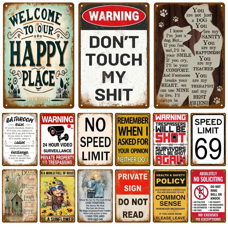 8x12inch Vintage Metal Plate Tin Sign Plates Bar Retro Metal Sign Wall Art Mural Aesthetic Room Home Decor Items Poster Garage Decoration