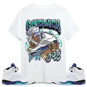 JD Matching Shirt for Retro Grape 5s Featuring Sneaker Girl Money Doodle Design