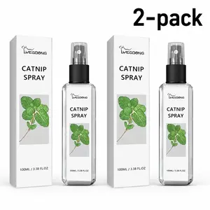 [2-Pack] Catnip Spray for Cats, Cat Toy Attractant for Scratching Posts, Toys, Beds & Play Areas, Helps Encourage Play, Scratching & Daily Relaxation