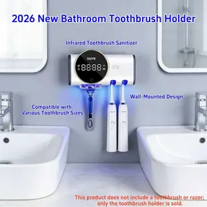 2026 Upgraded Bathroom Toothbrush Holder, Infrared Toothbrush Sanitizer, Wall-Mounted Design, Compatible with Various Toothbrush Sizes, Features Air-Drying Function, Equipped with an LED Smart Display