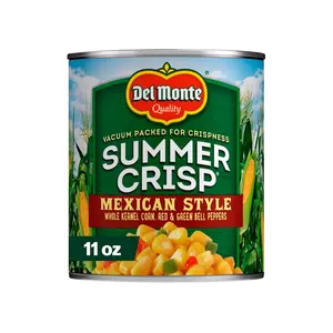 Del Monte Summer Crisp Mexican Style Corn, 11 oz Canned Sweet Corn with Zesty Seasoning, Ready-to-Serve Vegetable Side Dish, Convenient Pantry Food