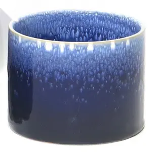 MDR Trading AI-CE00-160-Q01 Marine Blue Reactive Glaze Ceramic Planter