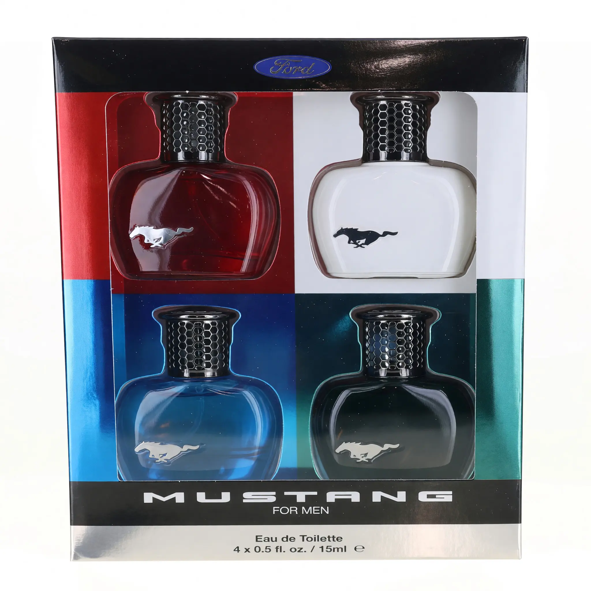 Mustang by Mustang, 4 Piece Gift Set for Men, Four Bottles
