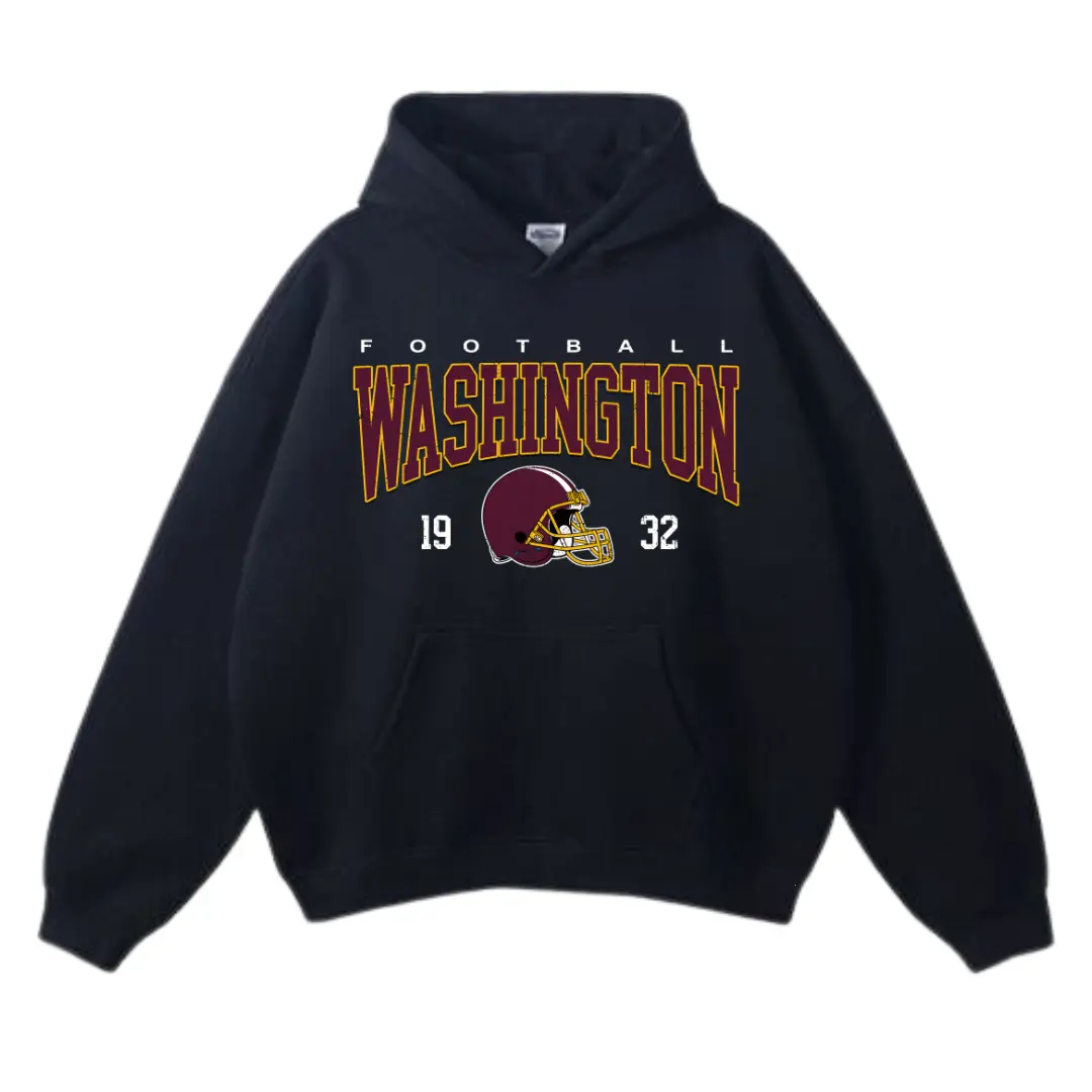 Vintage Washington Football Crewneck Hoodie, Washington Team Pullover Hoodie, Vintage Commander Hoodie, Commander Fan Apparel, Classic Washington Fan Pullover, Washington Football Long sleeve Casual Tops Cotton f