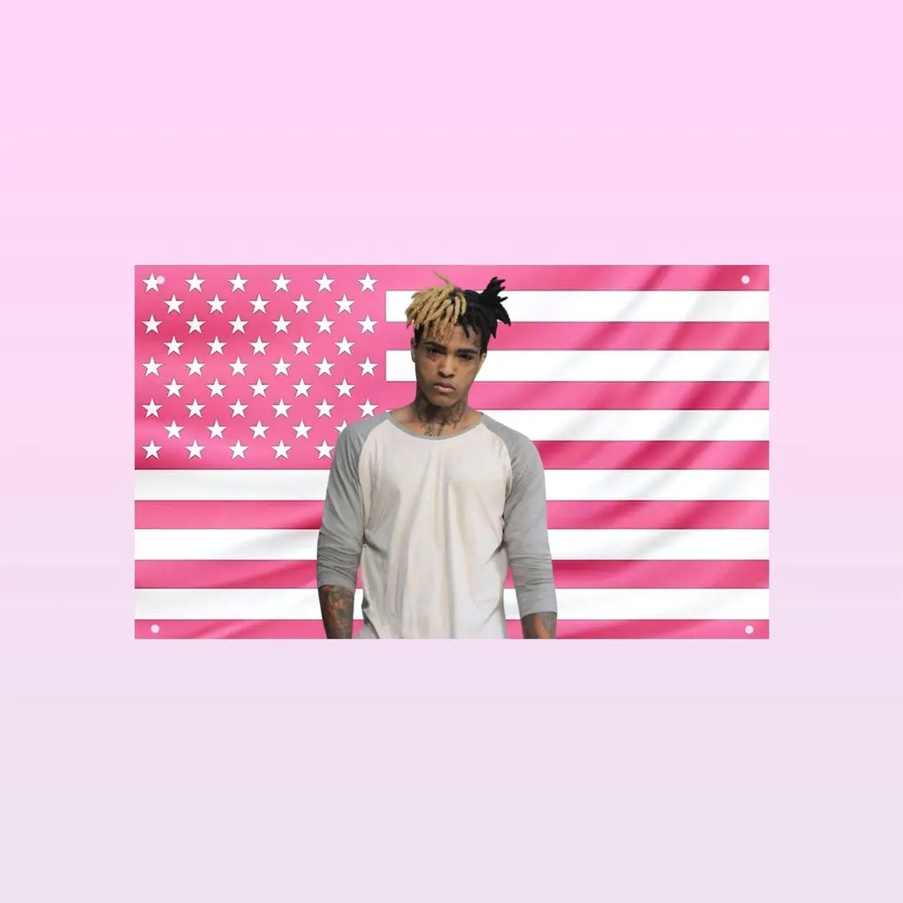 XXXTentacion Black USA Flag | XXXTentacion Flag | Black American Flag Tapestry | Rap Wall Decor | Hip Hop Fan Gift