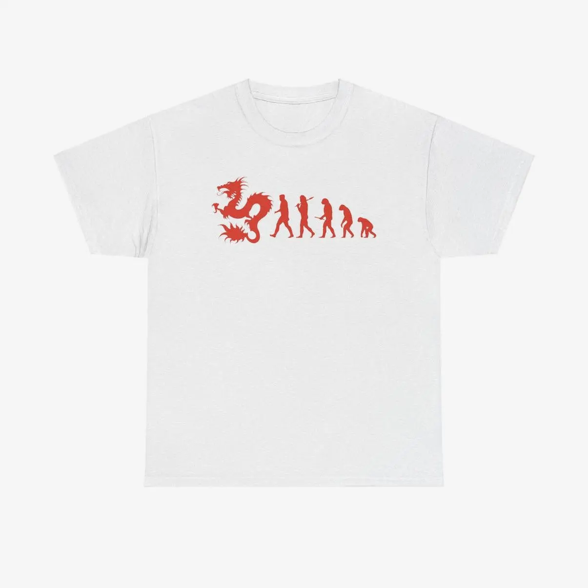 Gildan Women's Unisex Cotton Short-Sleeve Casual Fabric T-Shirt - Dean Blunt Zushi Dragon Human Monkey Evolution Meme, Y2k Aphex Twin Nettspend Ecco2k Graphic Tee, Valentines Halloween Merch