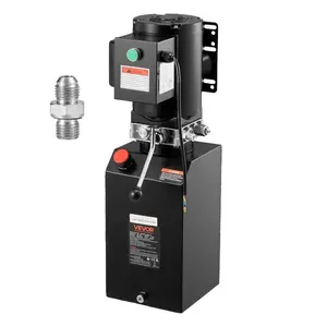 VEVOR Hydraulic Pump Power Unit, AC 220V, 10 Quart Single Acting Hydraulic Unit, 6.3 L/min Oil Flow, Max Discharge Pressure 22 MPa for Dump Truck, Auto Repair Garage, Car Lifting Platforms, BlackVEVOR Super Brand Day