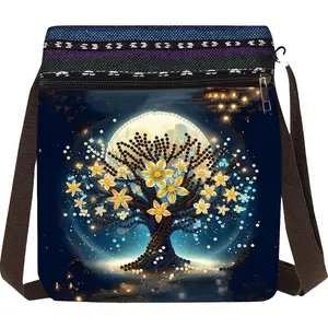 Tree Of Life Diamond Painting Shopping Bag Diamond Art Shoulder Bag Diamond Painting Crossbody Bag 5D Gem Dots Art Messenger Bag for Adults Beginners