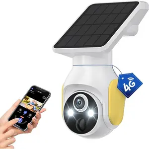 4G LTE Cellular Security Camera with Solar Panel, Solar-Powered 4G LTE Security Camera,1080p HD, AI Motion Detection, Pan Tilt, 2-Way Talk, Night Vision, SIM Card Included, Works with Verizon/AT&T/T-Mobile, No WiFi Needed, IP65