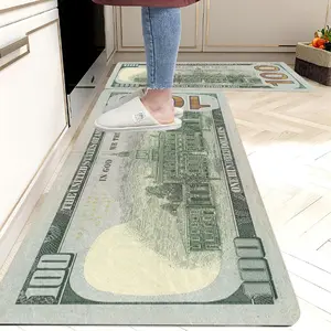 Entry floor mat $100 bill style banknote kitchen carpet