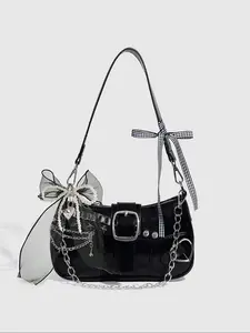 Cute Gothic Style Women's Embellished Shoulder Bag, Y2K Fashion, Daily Use & Gift, Punk Design, 21st Century Trendy Accessory