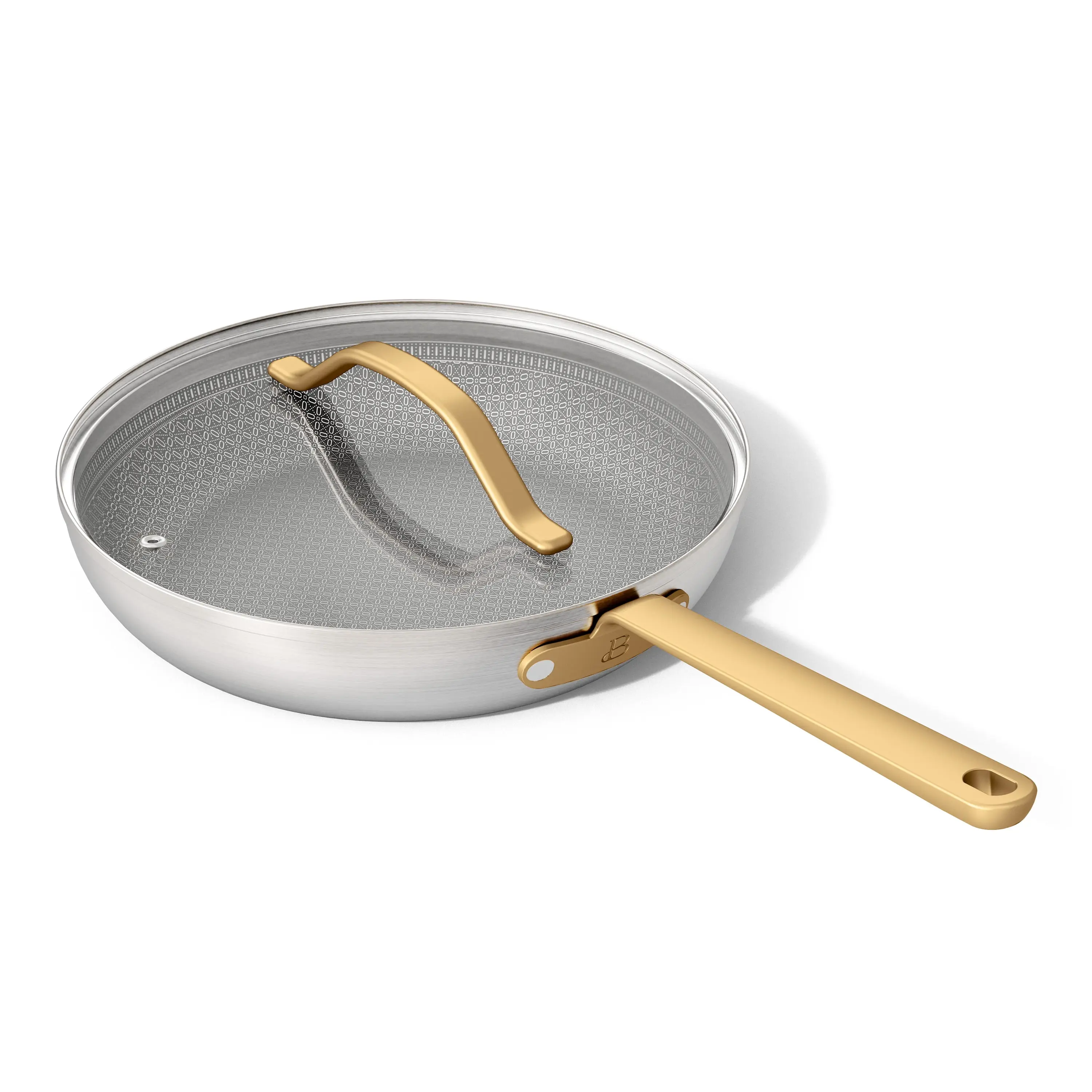 Beautiful 10" Hybrid Tri-Ply Stainless Steel Fry Pan with Lid, EverGood Ceramic Nonstick Coating by Drew Barrymore