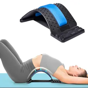 4-Level Adjustable Back Stretcher with Acupressure Massage Points, Lumbar Support Device for Lower Back Pain Relief, Spinal Decompression (Sports & Outdoor Balance Training Equipment for Spine, Herniated Disc & Sciatica)