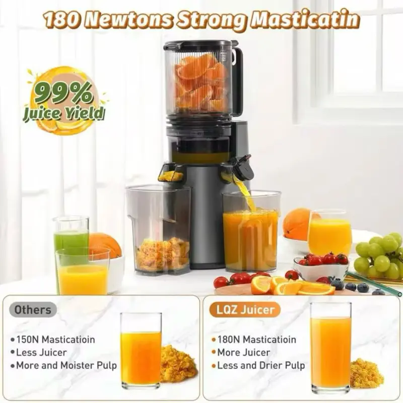 Slow Masticating Cold Press Juicer, Household Kitchen Appliances for Fresh Fruit & Vegetable Juicing