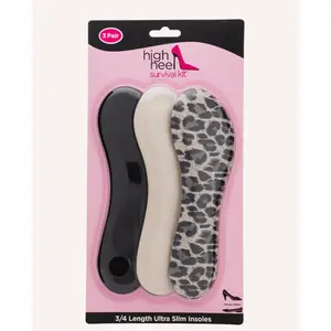 Slim Gel Insoles for High Heels for Women, 3-Pack Reusable Non-Slip Cushion Pads for All-Day Comfort & Shock Absorption
