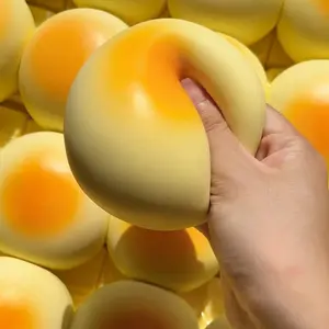 Sticky Bread Slow Rising Squishy, Silky Smooth Realistic Toast Shaped Slow Rise Squishies, Round Bread Squishy Food Squishies for Adults: Stress Relief & Sensory Fidget Toy Miniature Model (1pcs)