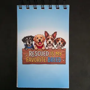 Rescued is my favorite Dog breed Pocket Notebook 3.5"x5.5"