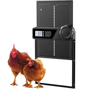 Large Solar Automatic Chicken Coop Door, Aluminum Design, Waterproof LCD Display, Timer & Remote Control Functionality