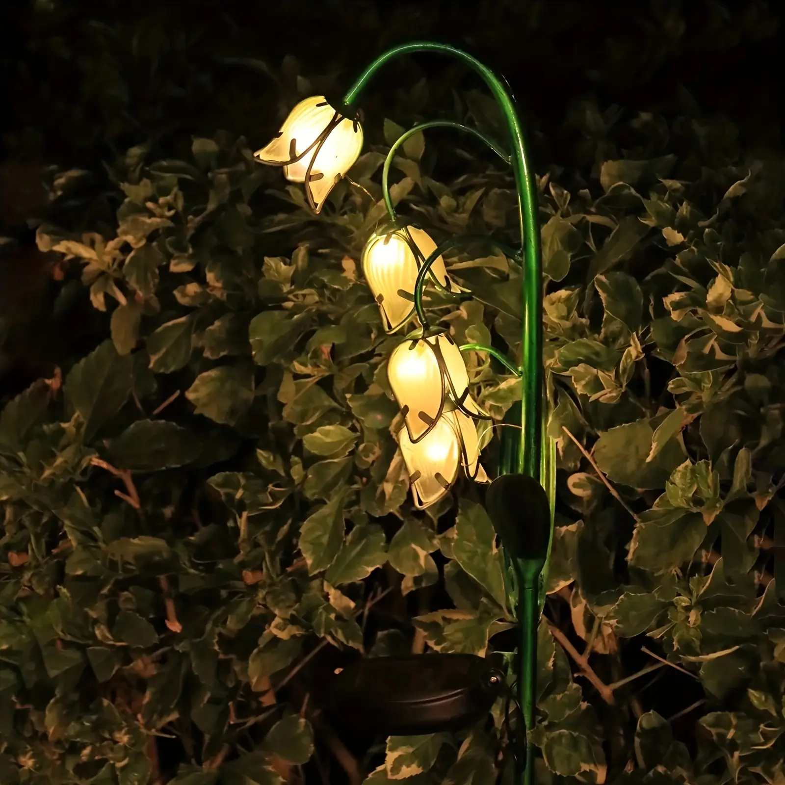 MUMTOP Solar Lily Floor Lamp, 27.8" Waterproof LED Auto-On Night Light, Solar Outdoor Lights for Garden Lighting & Porch Use