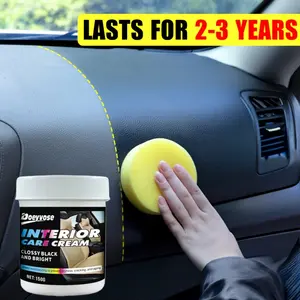 Car Interior Refresh Kit, Crystal Wax for Dashboard & Plastic Parts, Artificial Leather Seat Repair Agent, Tire Gloss Coating Paste, Car Detailing Accessories