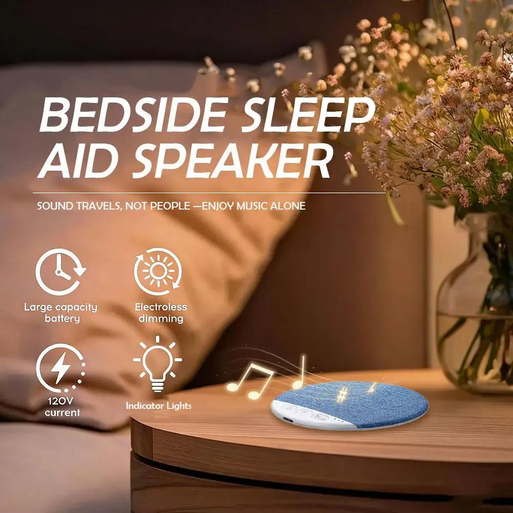 Under Pillow Speaker for Sleeping – Mini Bone Conduction Bluetooth Sleep Aid with Stereo Bass, White Noise, Volume Control, TF Card Support, and Auto-Off Function for Deep Sleep– Charger Not Supplied Smartphone