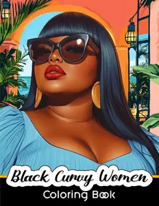 Black Curvy Women Coloring Book: 50 Coloring Pages of Beautiful Curvy African American Women For Adults And Teens